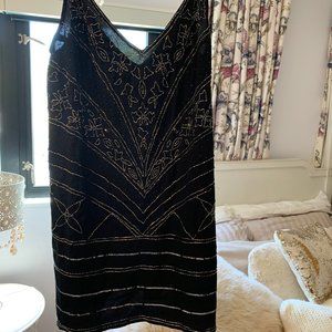 Black Beaded Slip Dress
